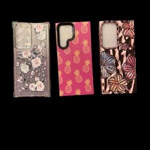 Floral and Pineapple Patterned Phone Cases